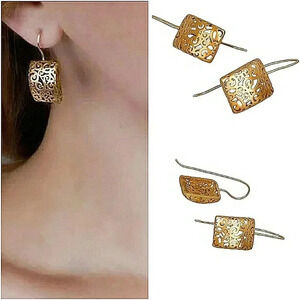 Antique Gold Filigree Classic Minimalist Bohemian Earrings Gift Ready New